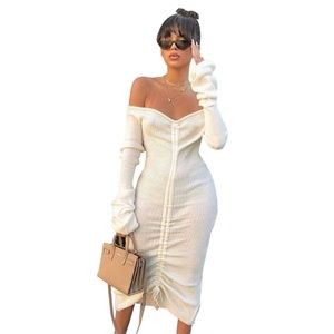 Women Off Shoulder Sexy Bodycon Party Dresses Long